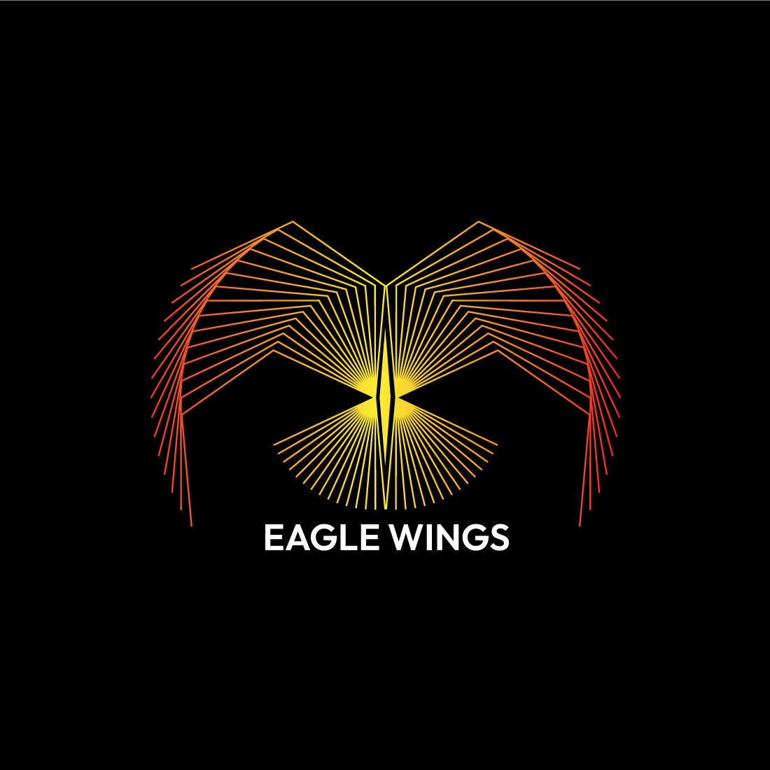 Majestic Eagle Wings Line Art Logo Design Bundle preview image.