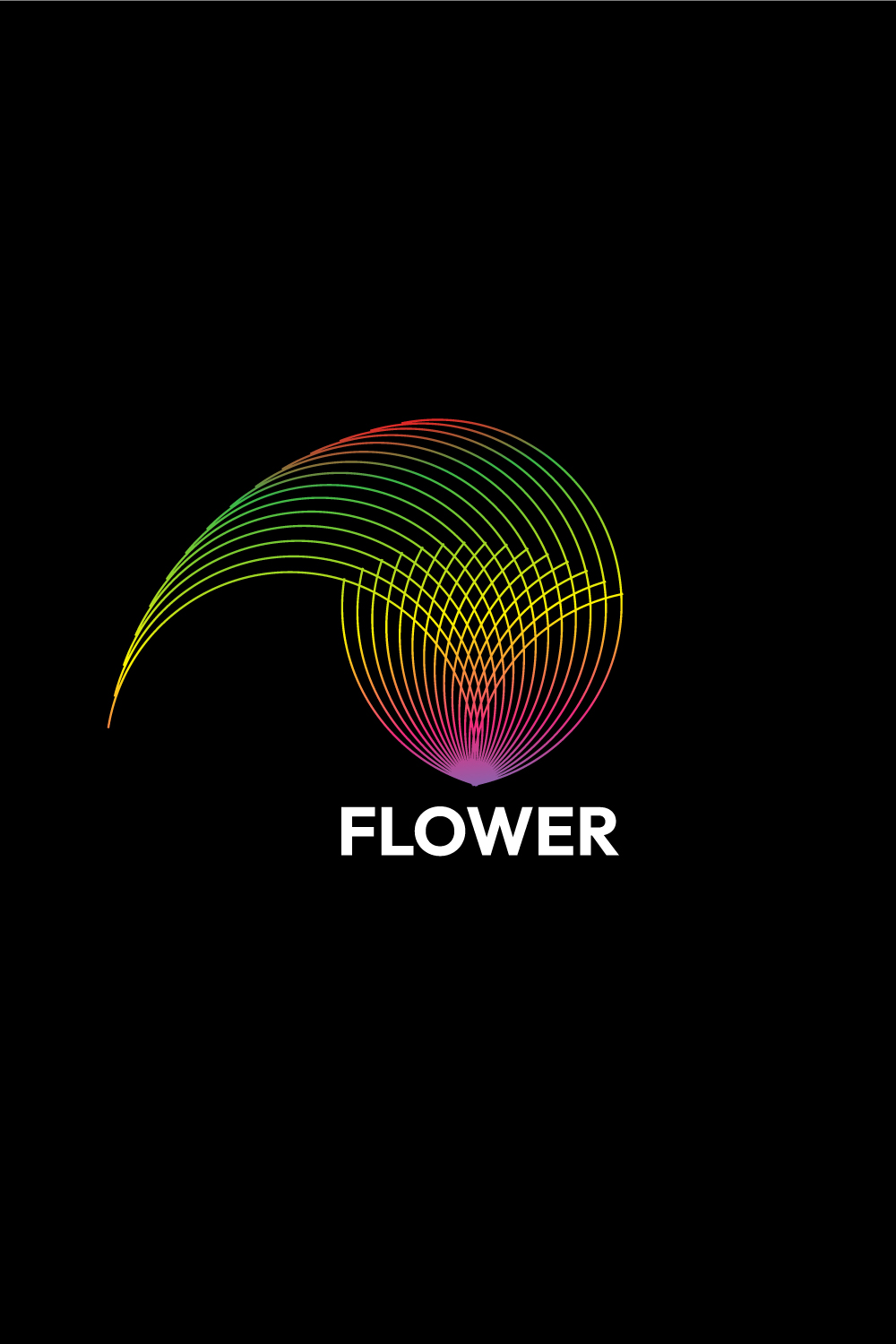 Elegant Line Art Flower Logo: Beauty & Fashion Design pinterest preview image.