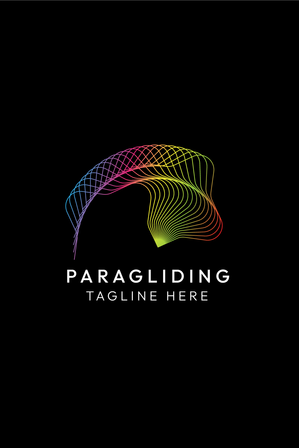 Line Art Paragliding & Parashot Logo Design Bundle pinterest preview image.