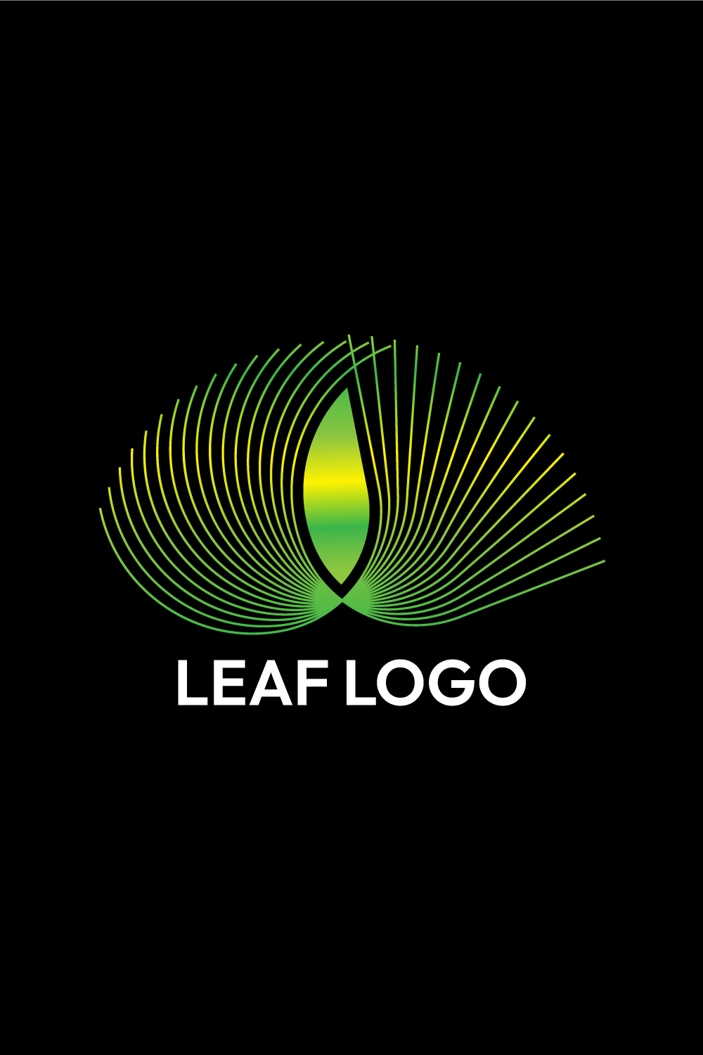 Elegant Line Art Leaf Logo Design Bundle pinterest preview image.