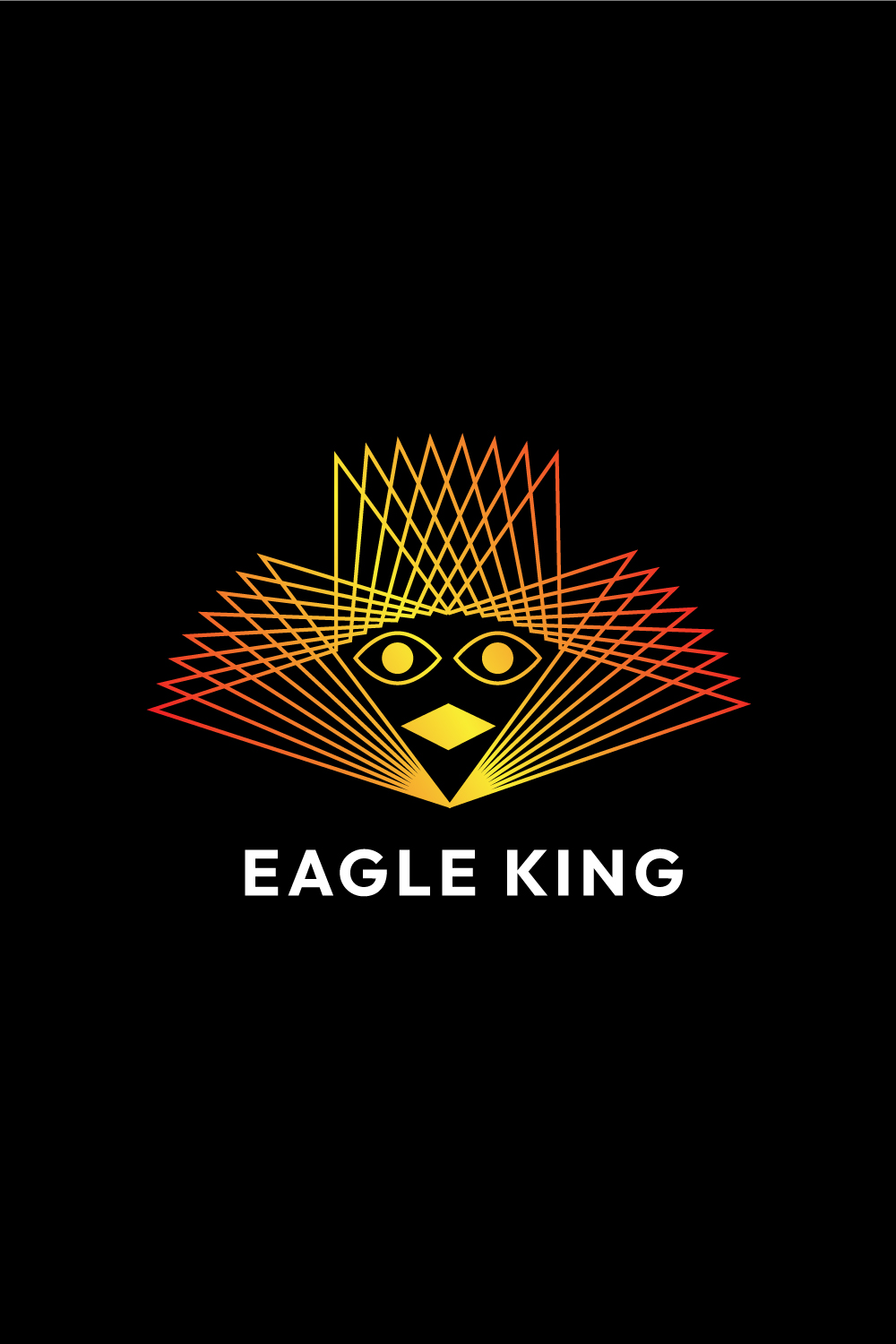 Regal Eagle King Line Art Logo Design - Majestic Emblem for Your Brand pinterest preview image.