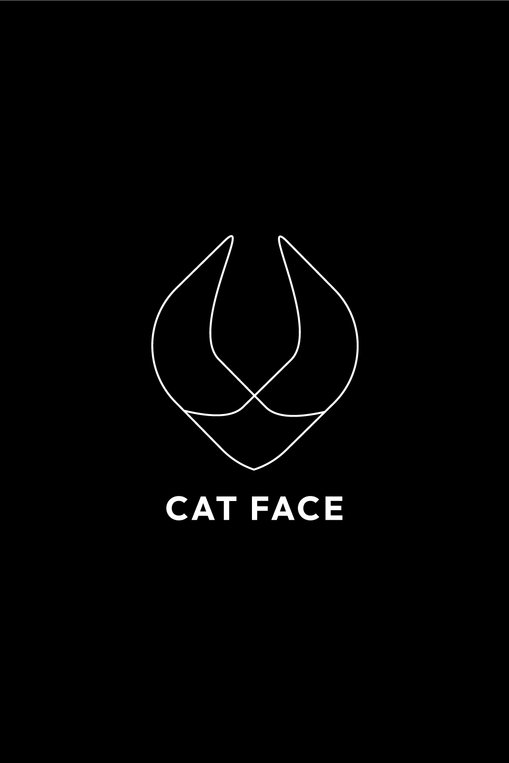 Elegant Line Art Cat Face Logo Design Kit: Perfect for Branding and Marketing! pinterest preview image.