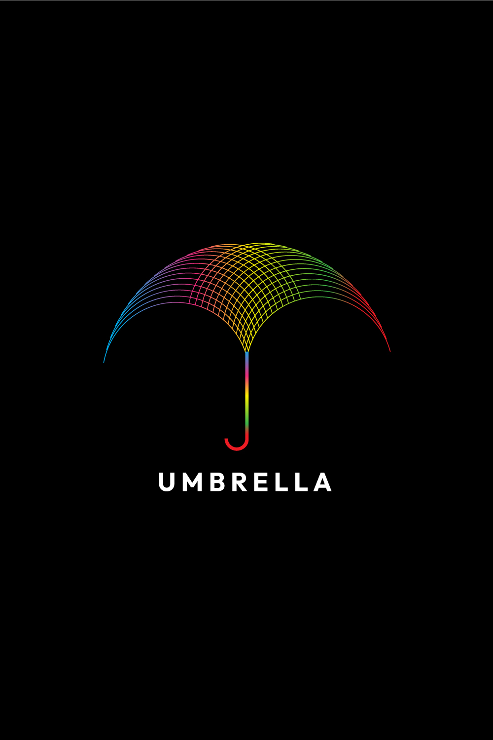 Elegant Line Art Umbrella Logo Design Bundle pinterest preview image.