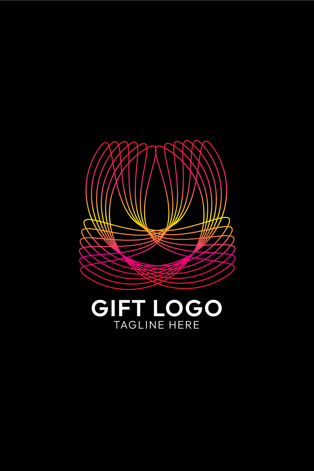 Elegant Line Art Gift Logo Design Bundle pinterest preview image.