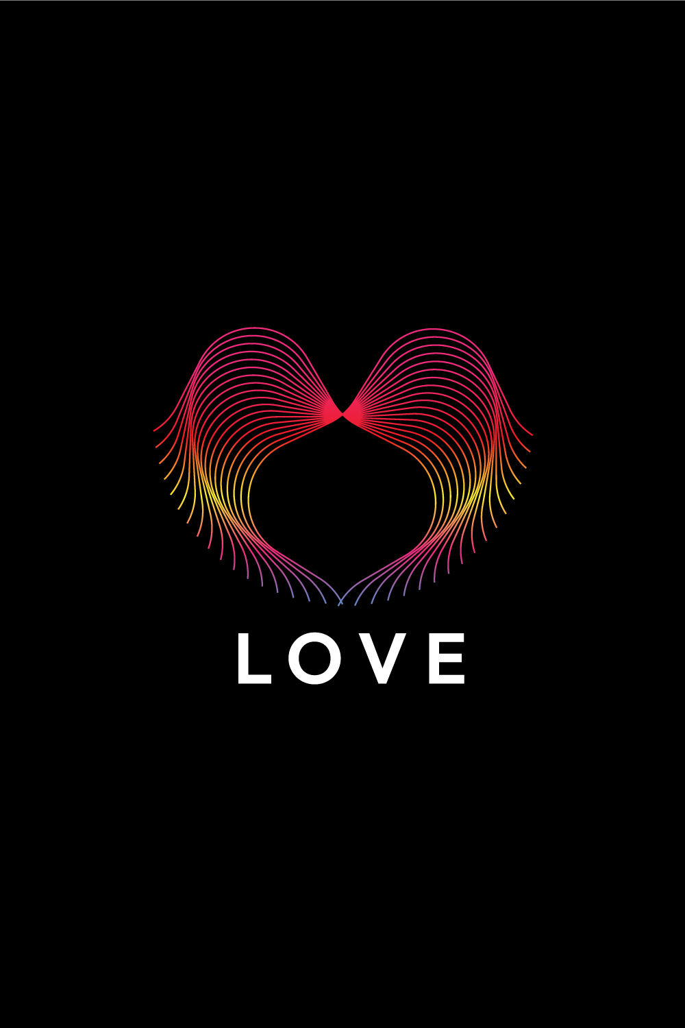 Elegant Line Art Heart & Love Logo Design Bundle pinterest preview image.