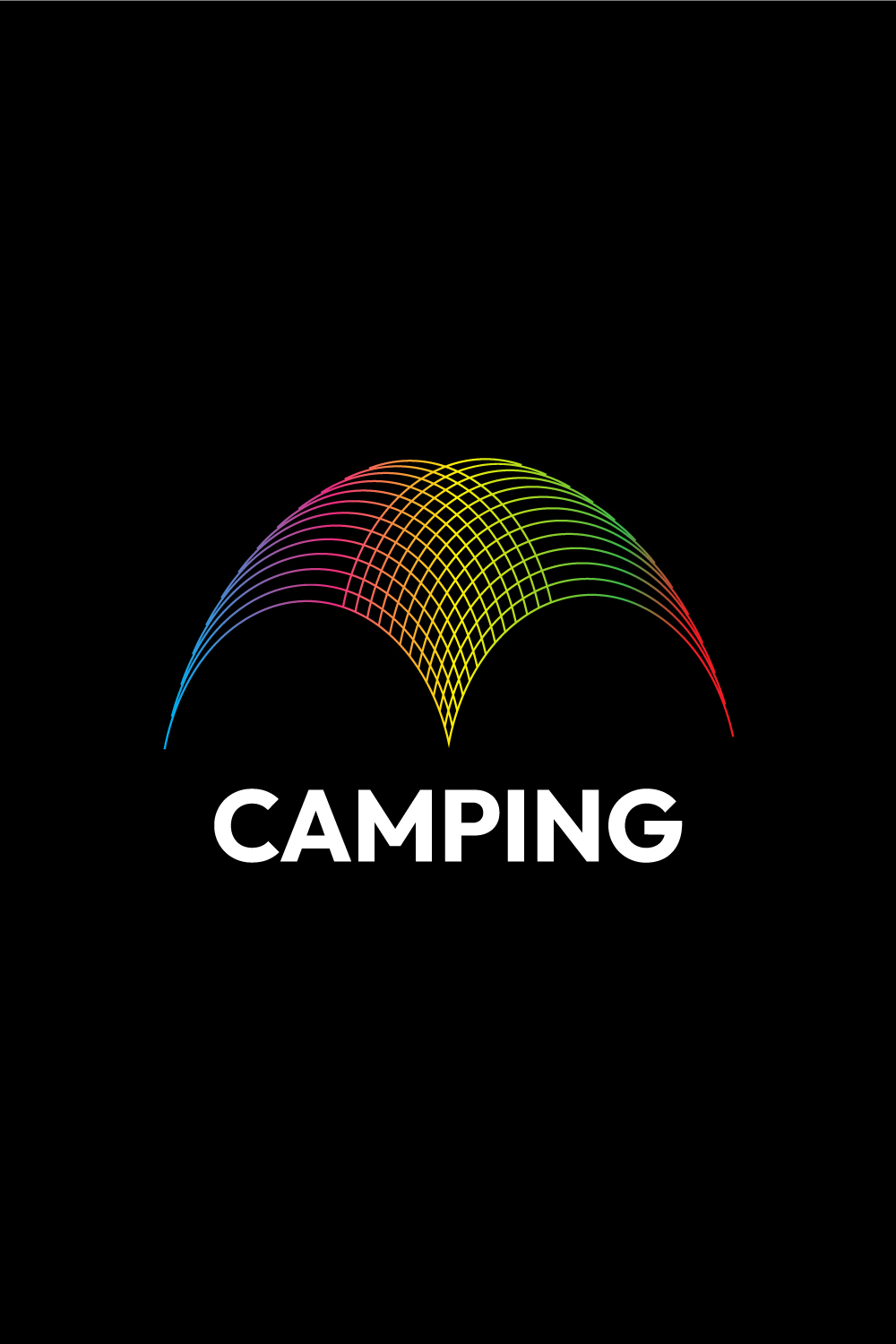Line Art Camping and Tourism Logo Design Bundle pinterest preview image.