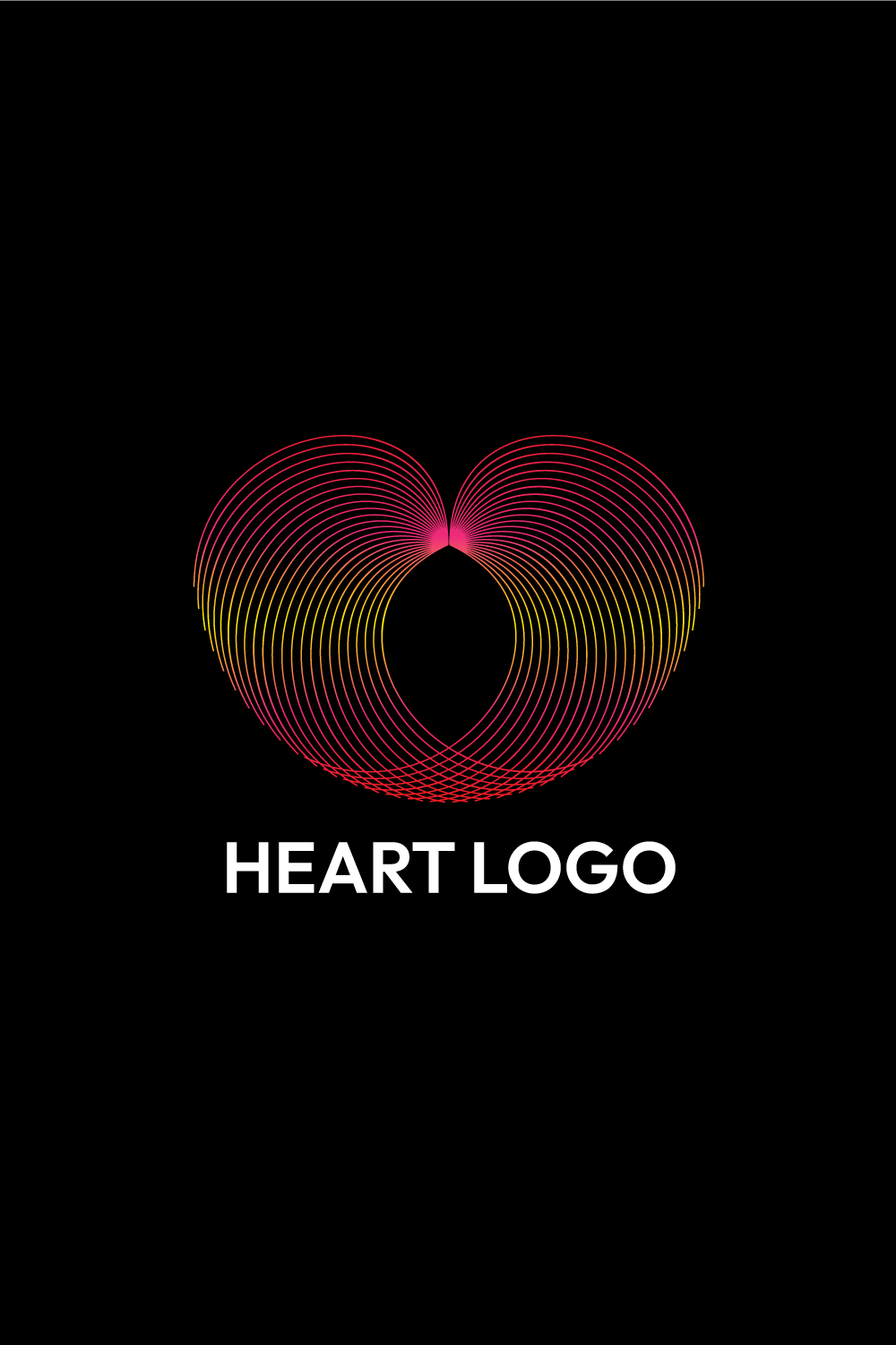 Elegant Line Art Heart: Love and Beauty Logo Design Bundle pinterest preview image.