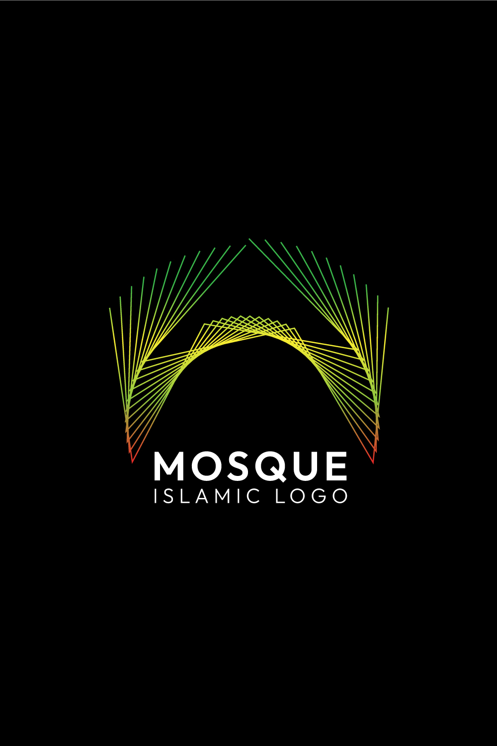 Elegant Line Art Islamic Mosque Logo Design Bundle pinterest preview image.
