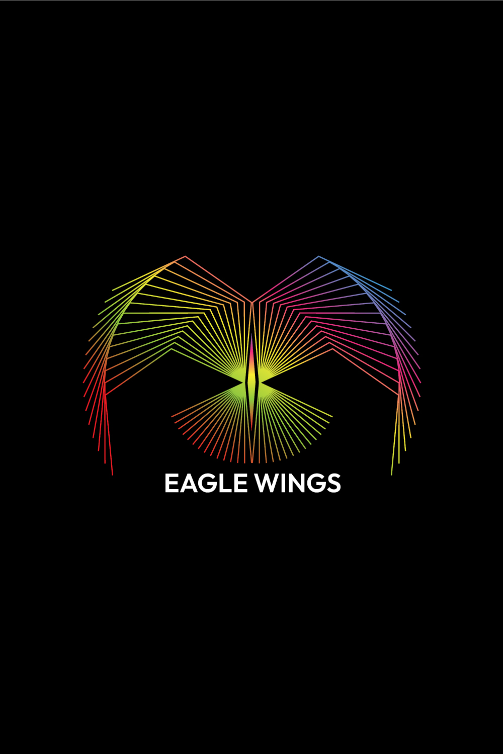 Majestic Eagle Wings Line Art Logo Design Bundle pinterest preview image.