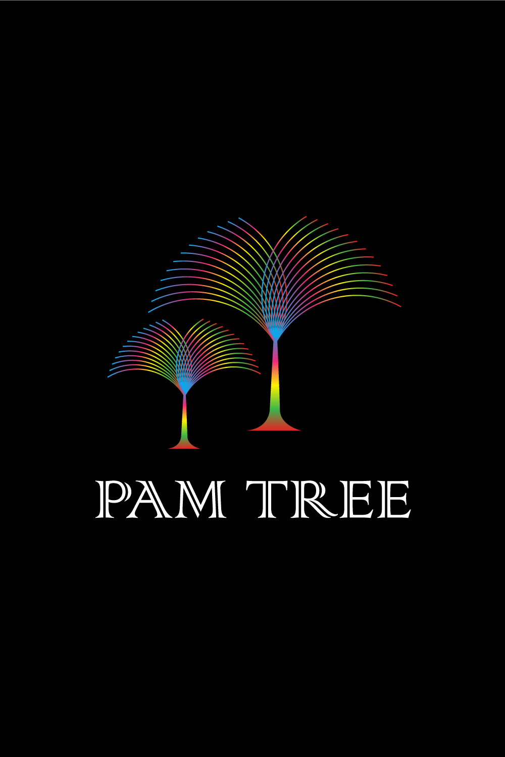 Line Art Palm Tree Travel and Beach Logo Design Bundle pinterest preview image.
