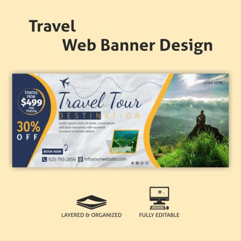Travel Web Banner Design cover image.