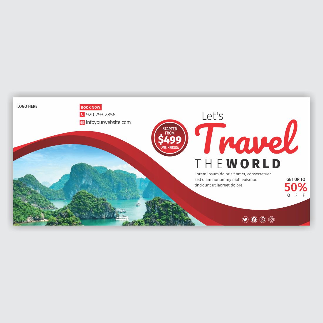 Travel Web Banner Design preview image.