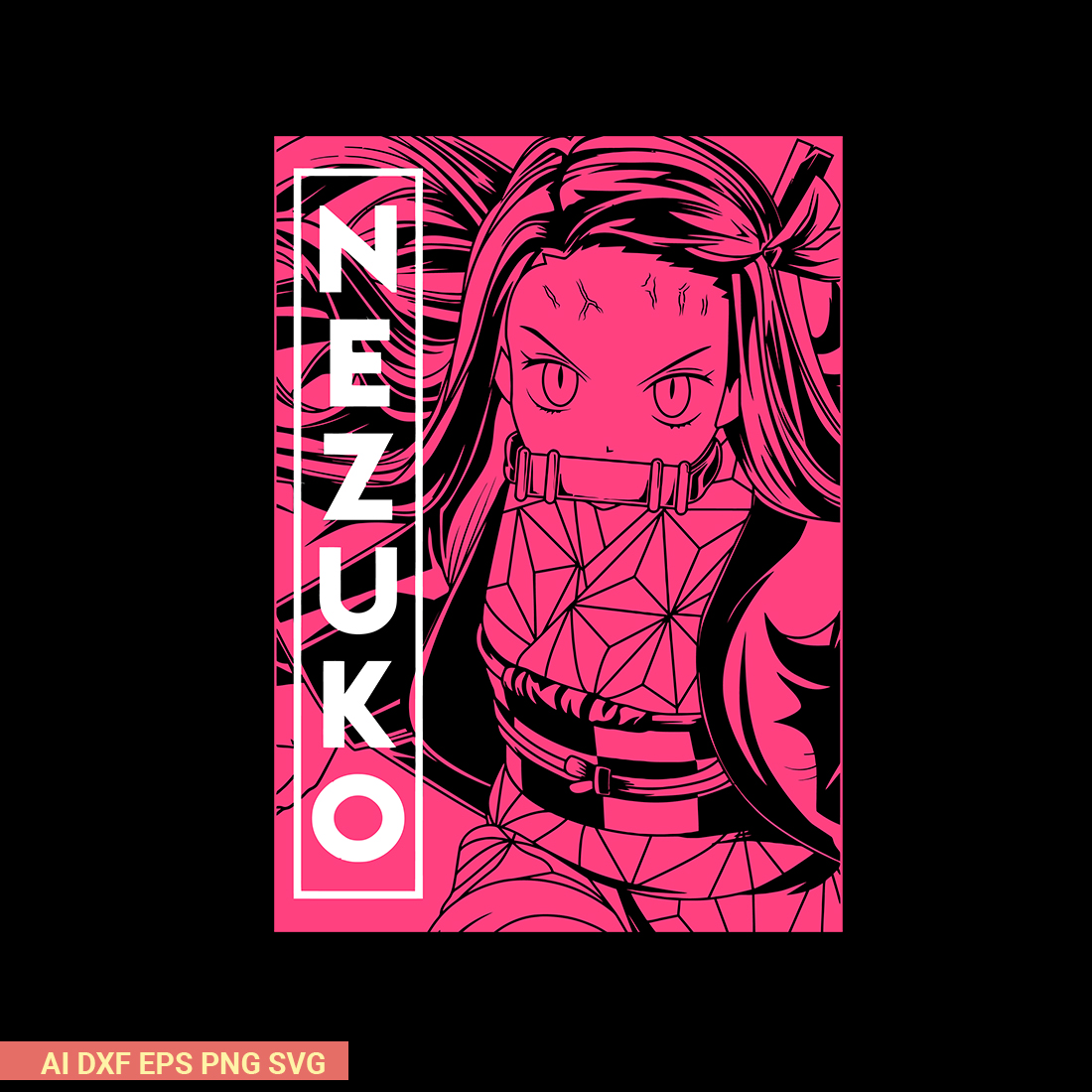 A Demon Slayer Nezuko T-shirt design preview image.