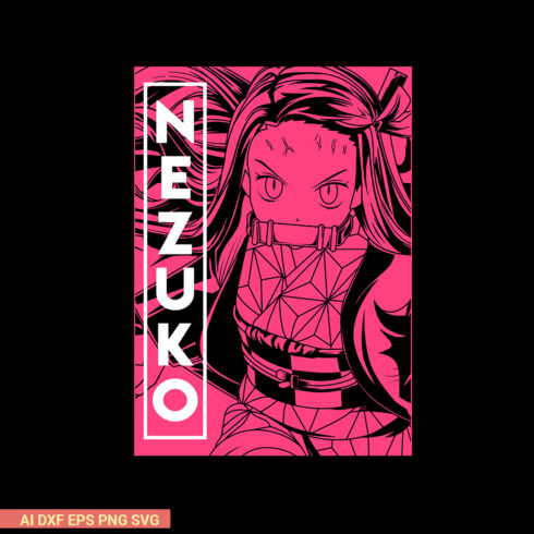 A Demon Slayer Nezuko T-shirt design cover image.
