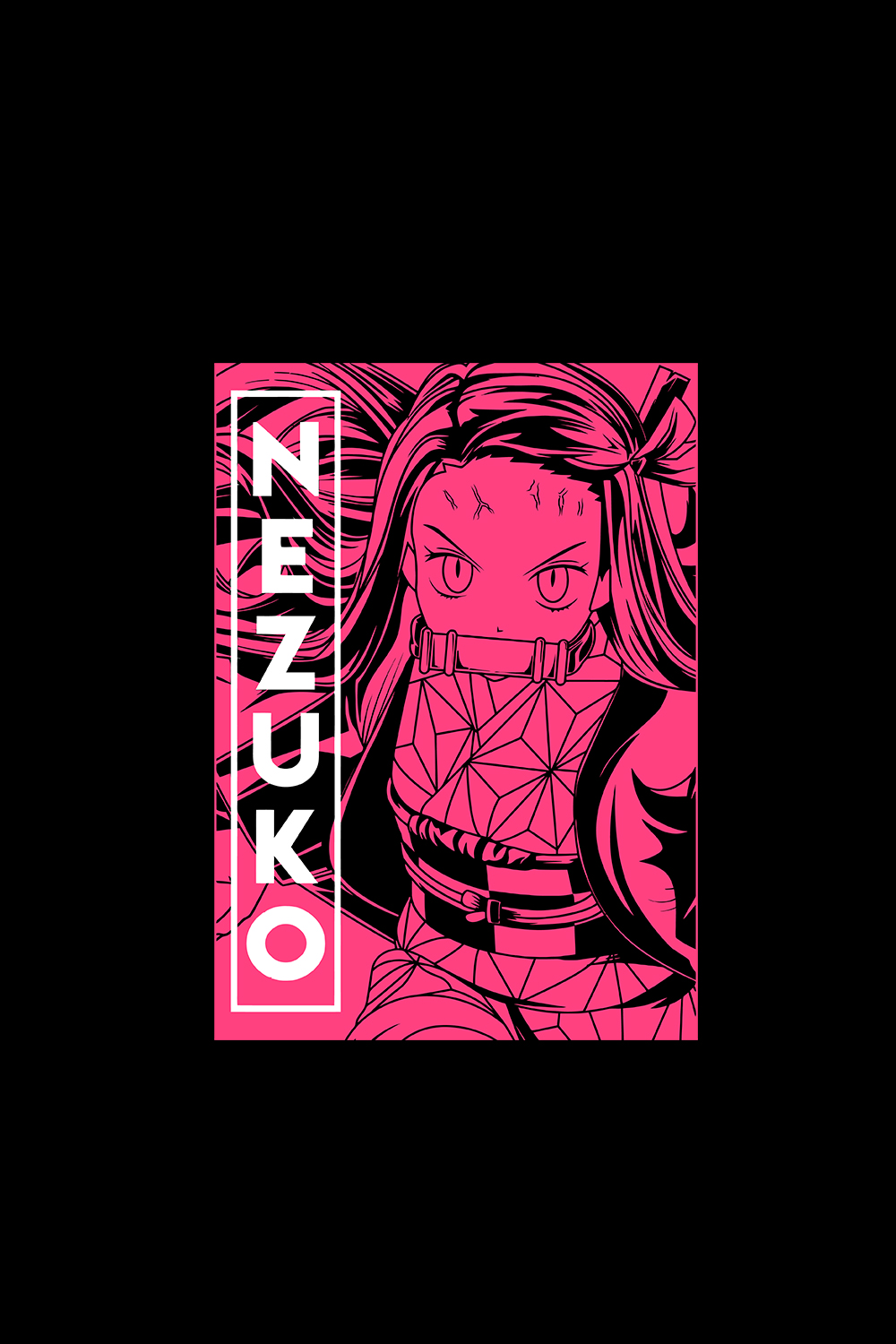 A Demon Slayer Nezuko T-shirt design pinterest preview image.