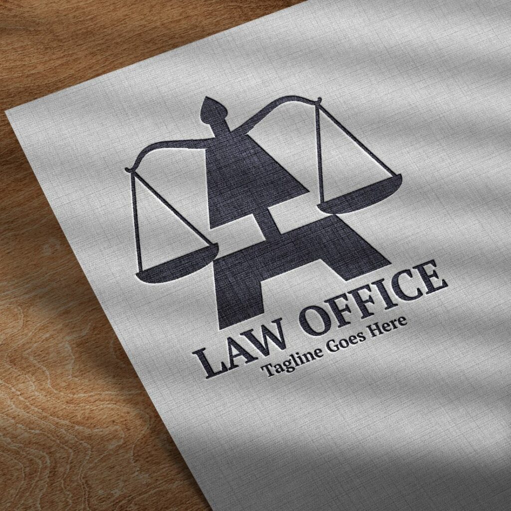 law firm logo with an A that looks like a scale - MasterBundles