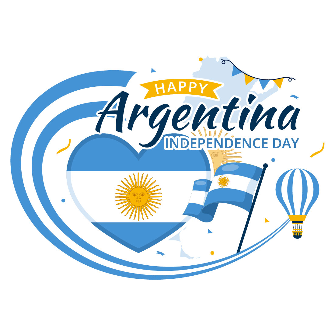 12 Argentina Independence Day Illustration preview image.