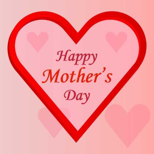 Happy Mother's Day with Heart Mothers' day celebration vector design Mother Mum Mom cover image.