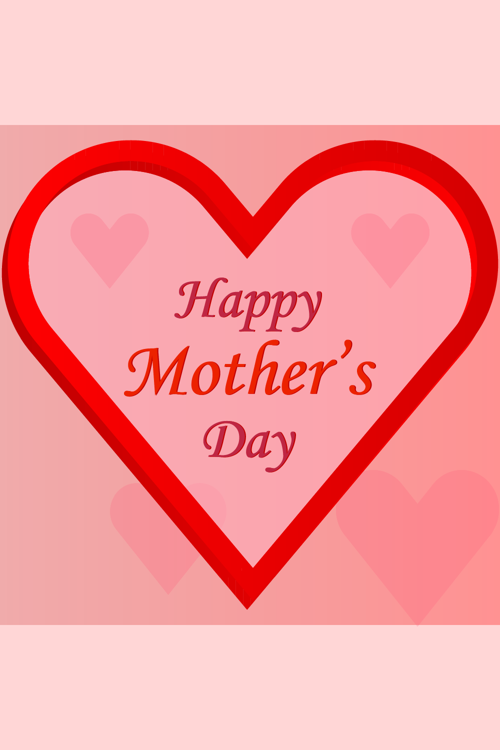 Happy Mother's Day with Heart Mothers' day celebration vector design Mother Mum Mom pinterest preview image.