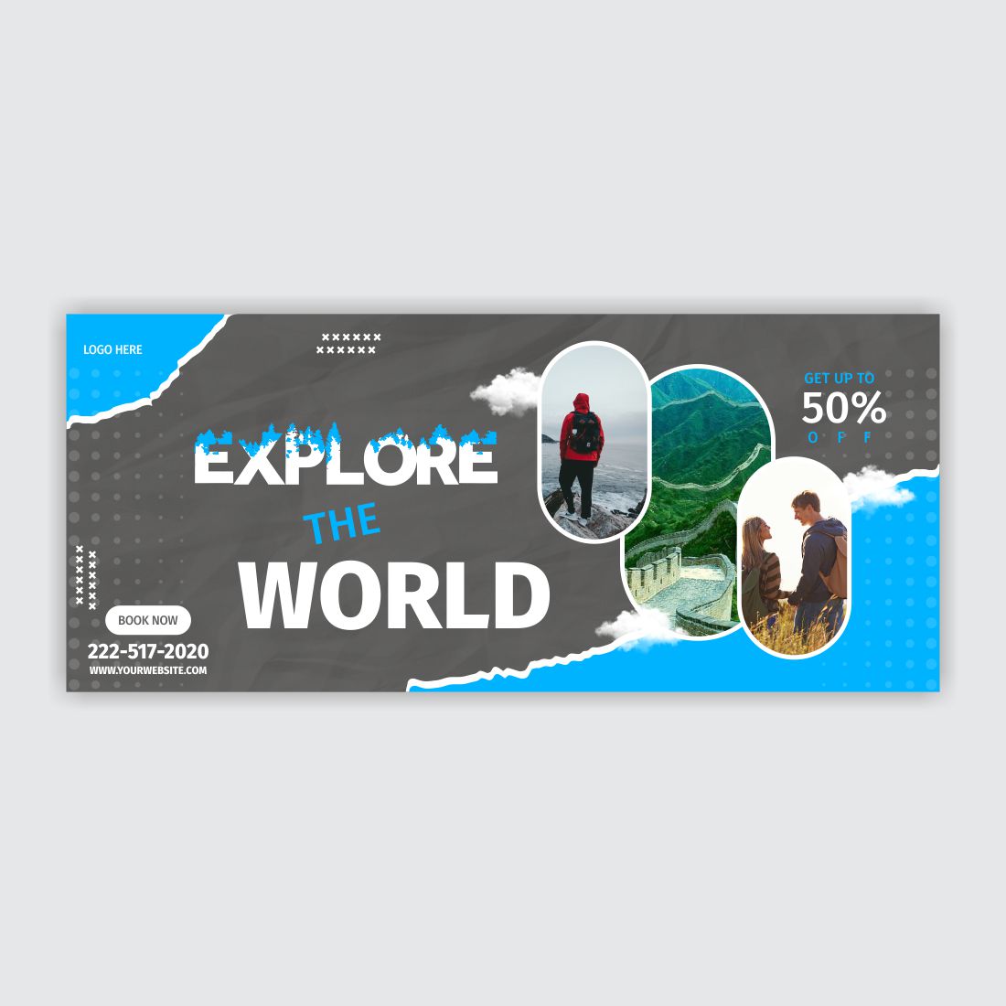 Travel Web Banner Design preview image.