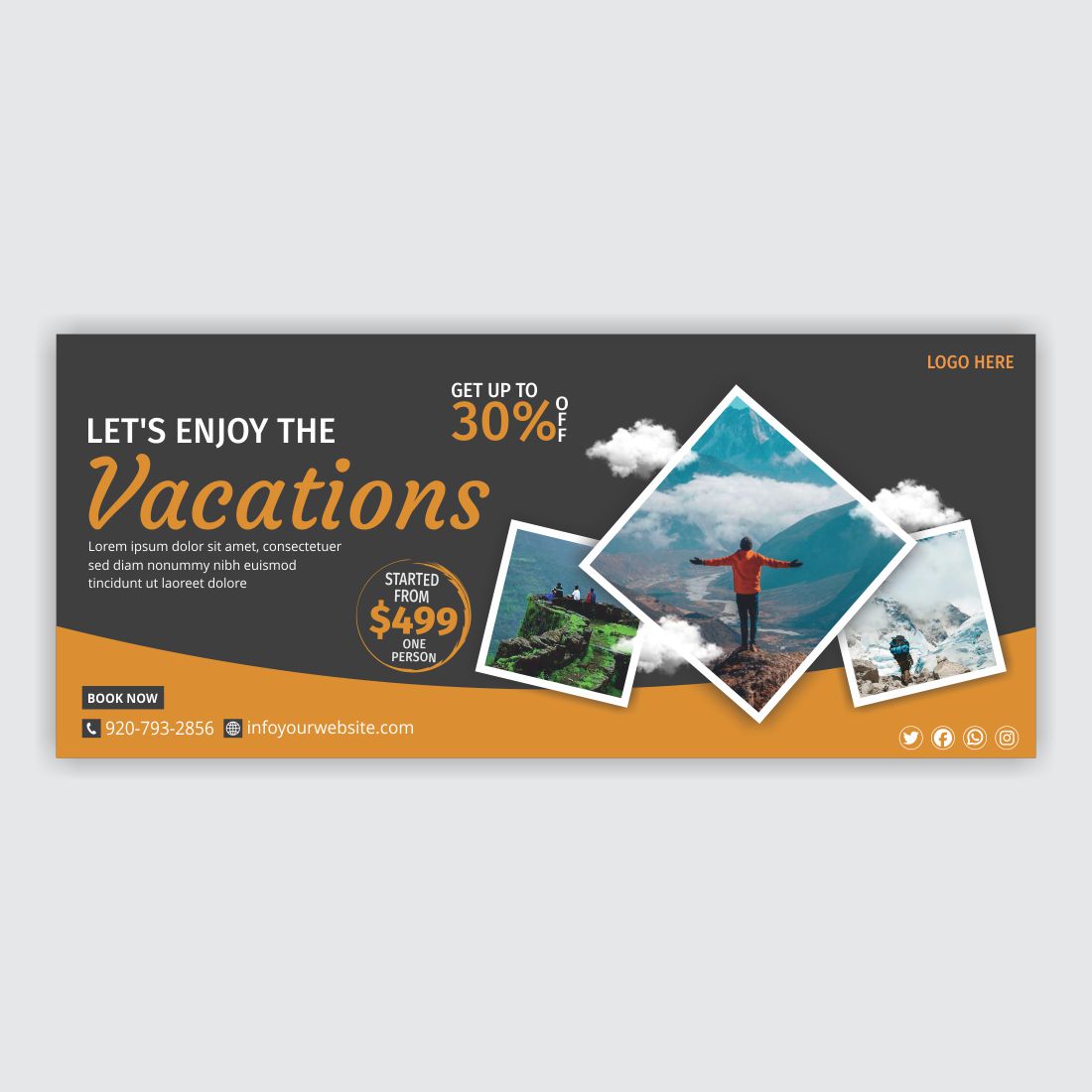 Travel Web Banner Design preview image.