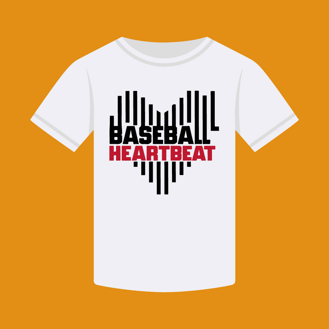 baseball typography vector t shirt design baseball heartbeat 633