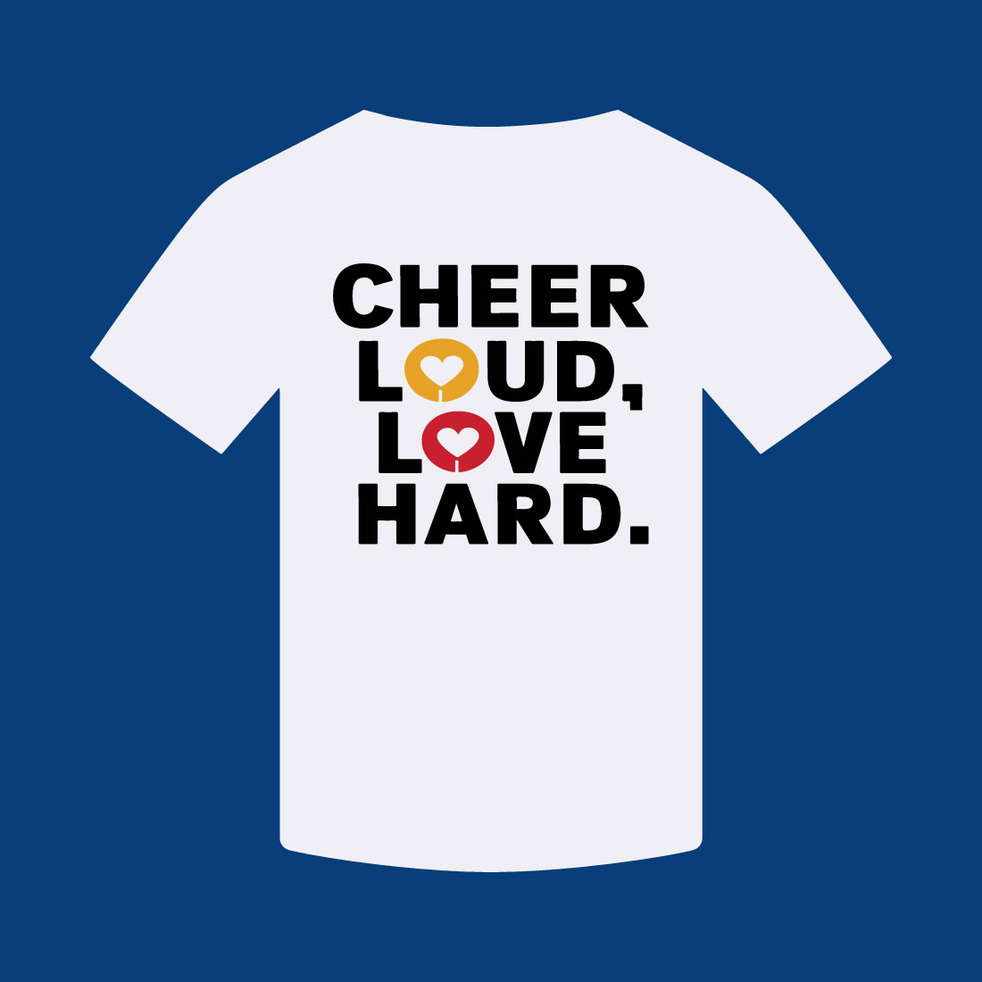 baseball typography vector t shirt design cheer loud love hard 693