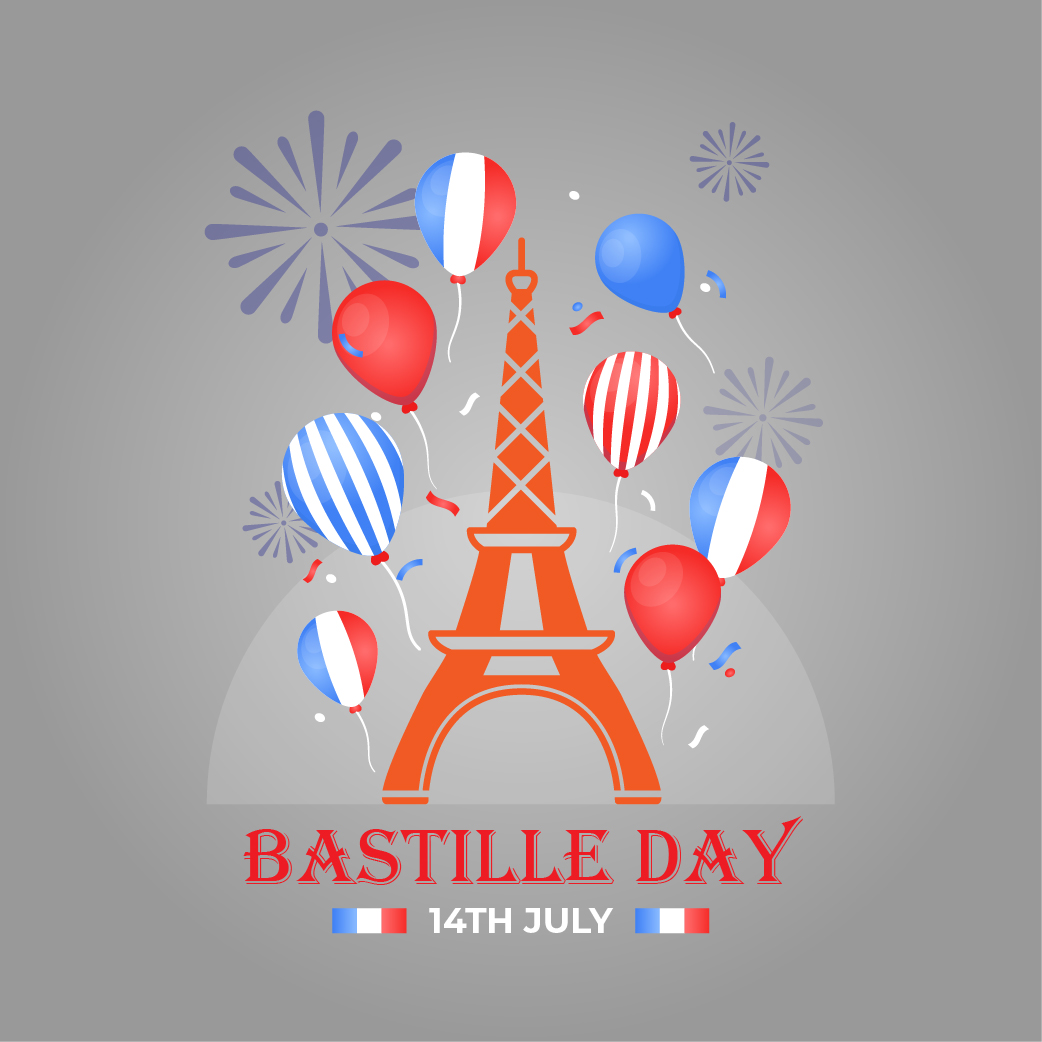 Bastille day 14th July pinterest preview image.