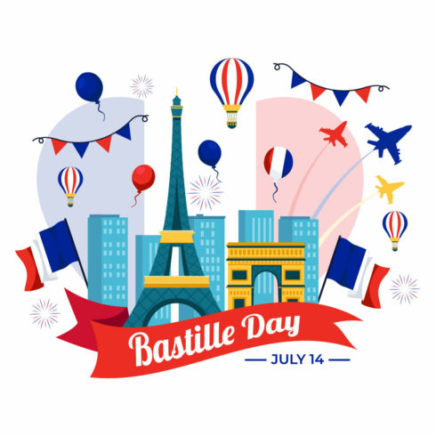 12 Happy Bastille Day Illustration cover image.