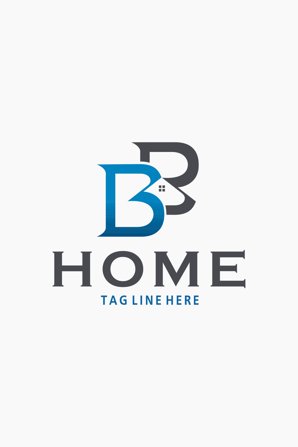 Real Estate Logo Design BB homes for initial "BB" pinterest preview image.