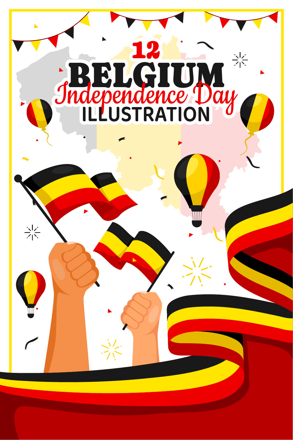 12 Belgium Independence Day Illustration pinterest preview image.