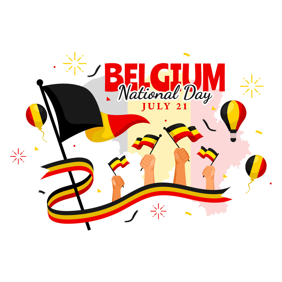 12 Belgium Independence Day Illustration preview image.