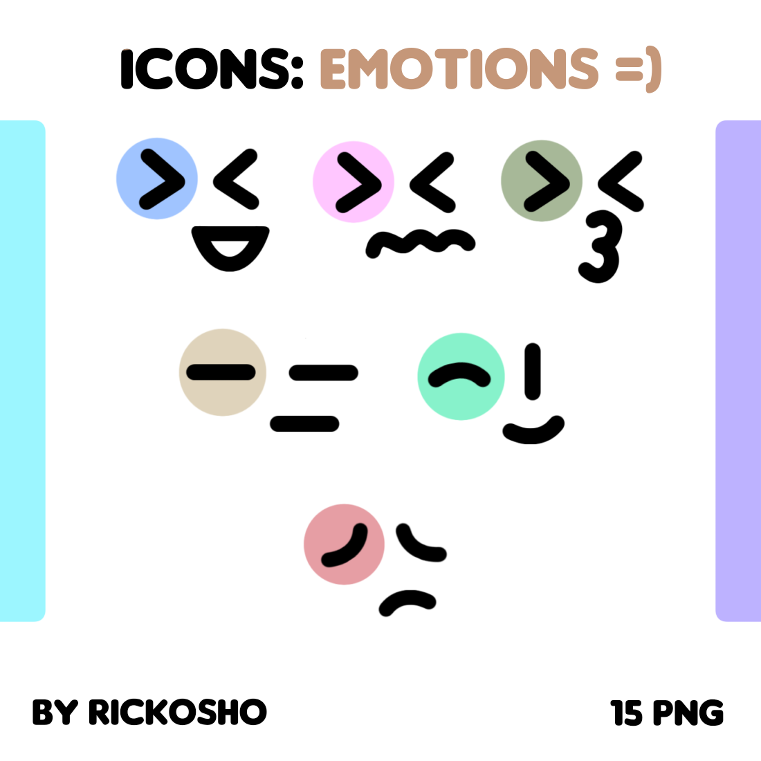 ICONS: Emotional (15 PNG) preview image.
