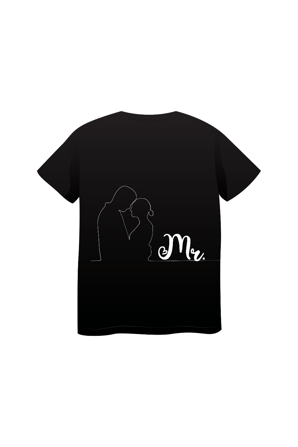 Mr and Mrs Tshirt pinterest preview image.