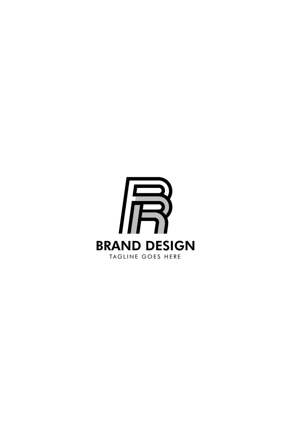 Initial monogram letter PR and RP logo white background pinterest preview image.