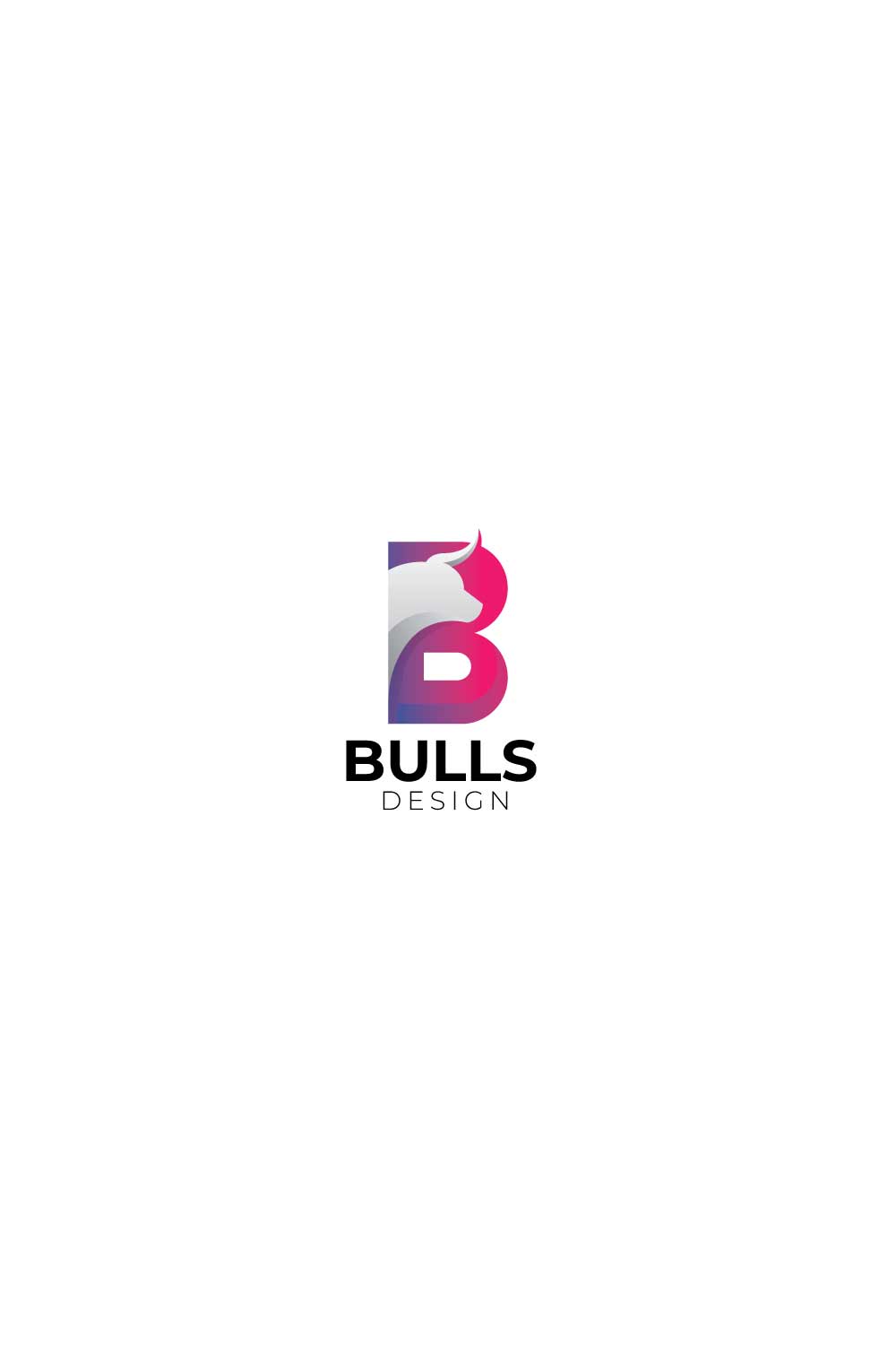Creative B letter bull logo design pinterest preview image.
