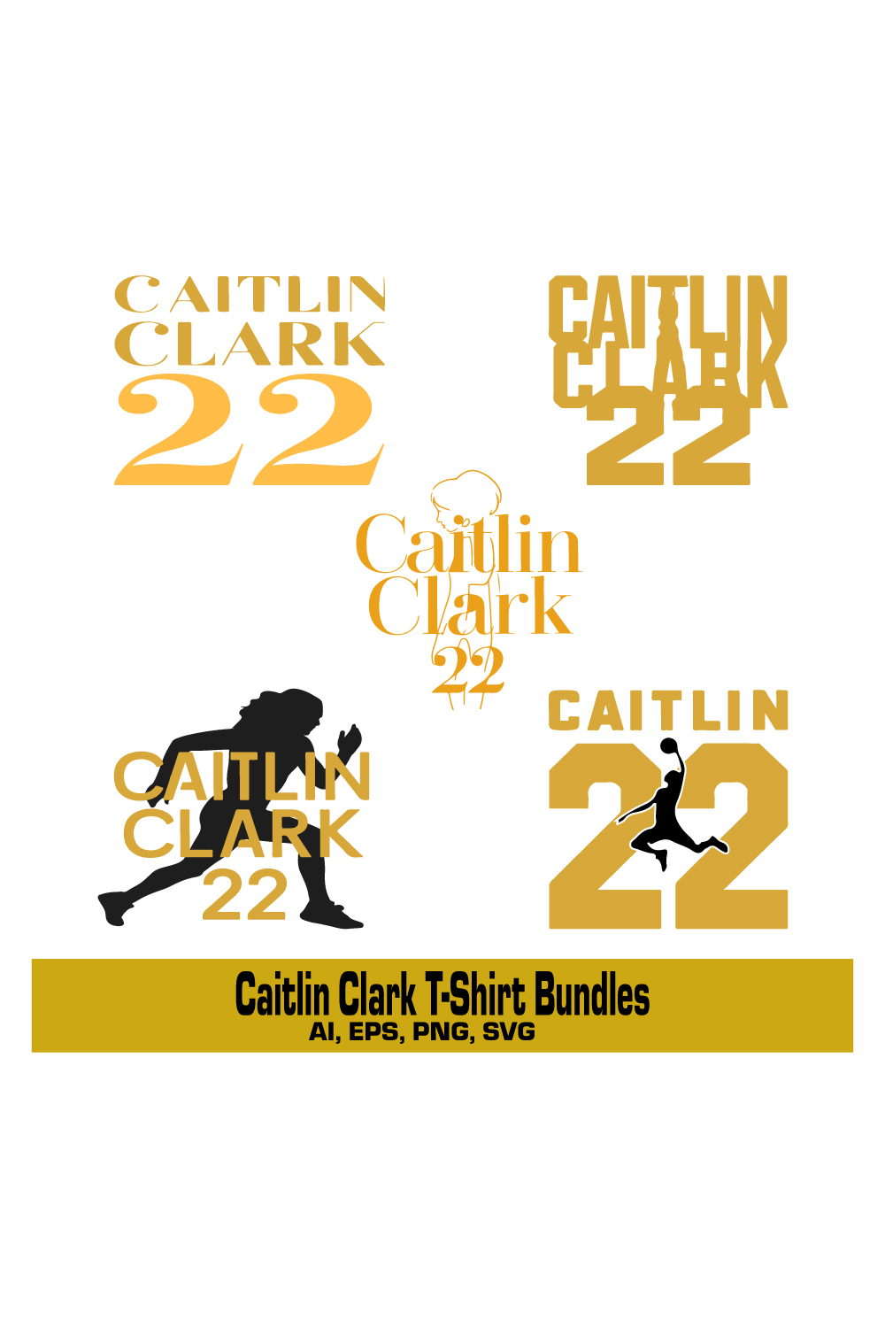 caitlin clark t-shirt Design Bundles pinterest preview image.