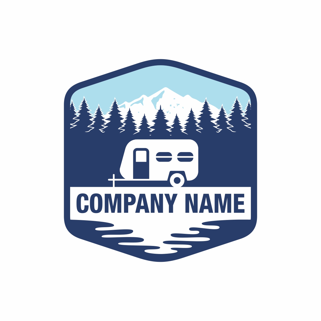 Camper Van Or Recreational Vehicle (RV) Adventure Car Logo Template, Travel And Leisure Vector Design – Only 8$ preview image.