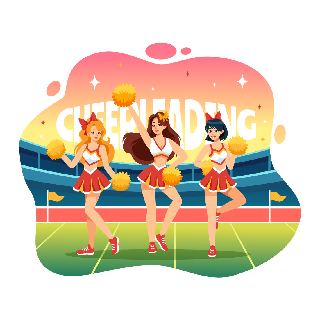 13 Cheerleader Girl Illustration preview image.