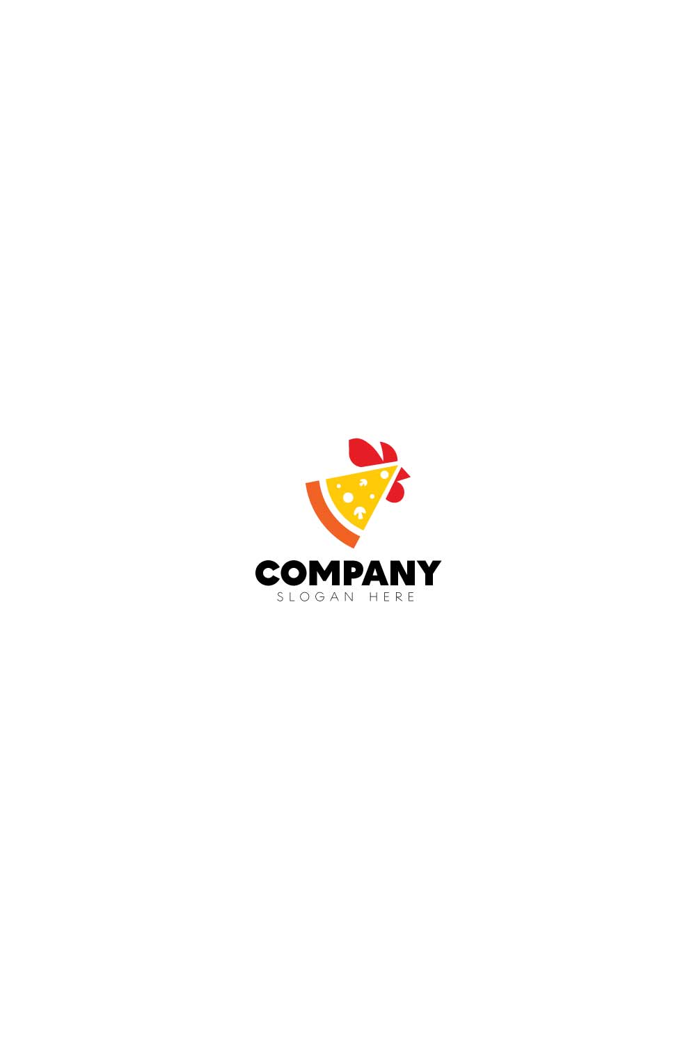 Professional Chicken Pizza Logo pinterest preview image.