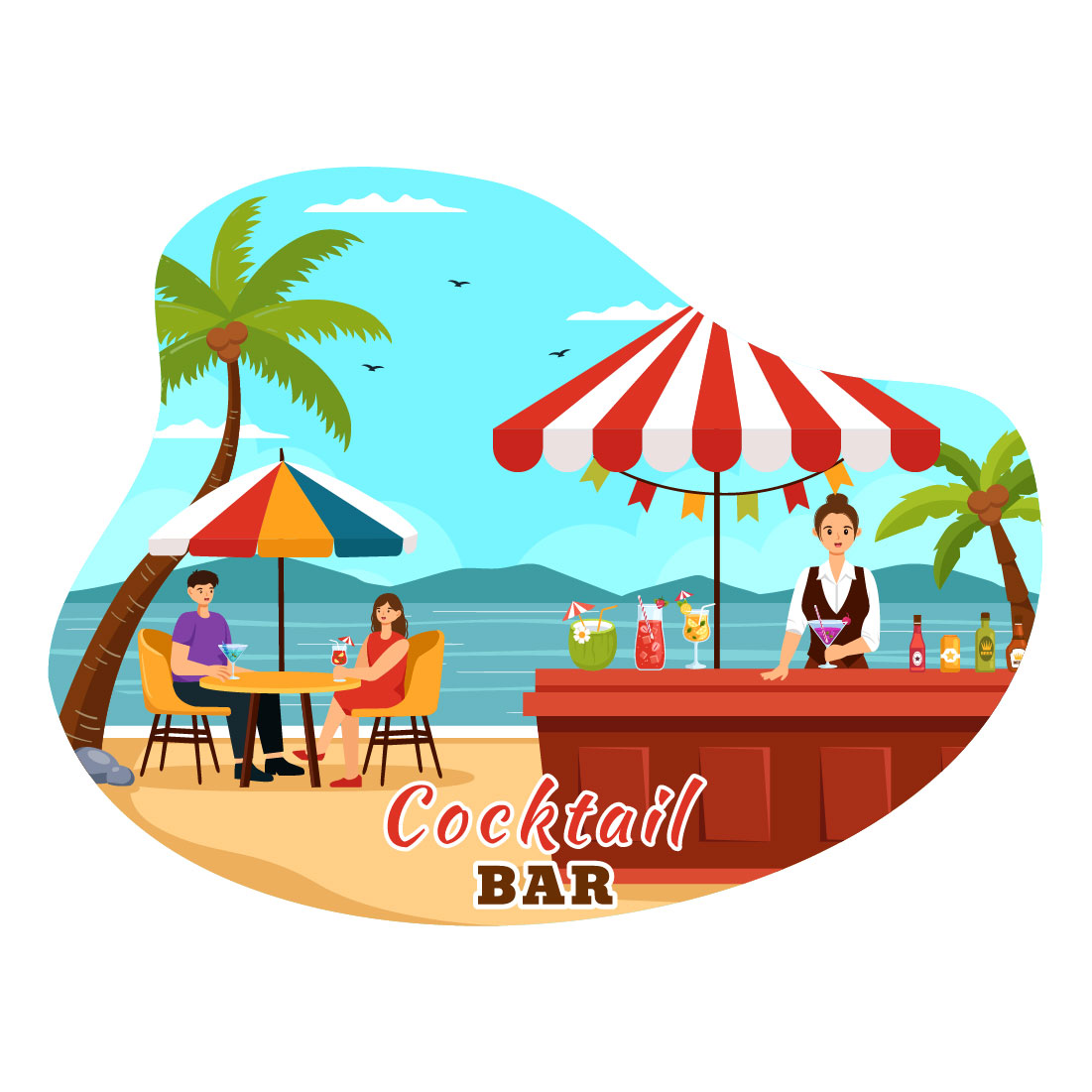 9 Cocktail Bar Illustration preview image.