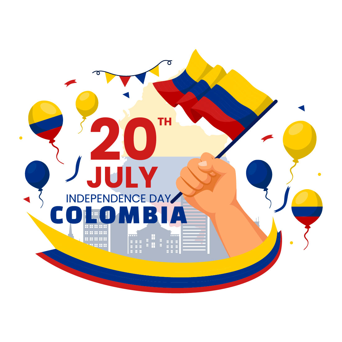 12 Colombia Independence Day Illustration preview image.