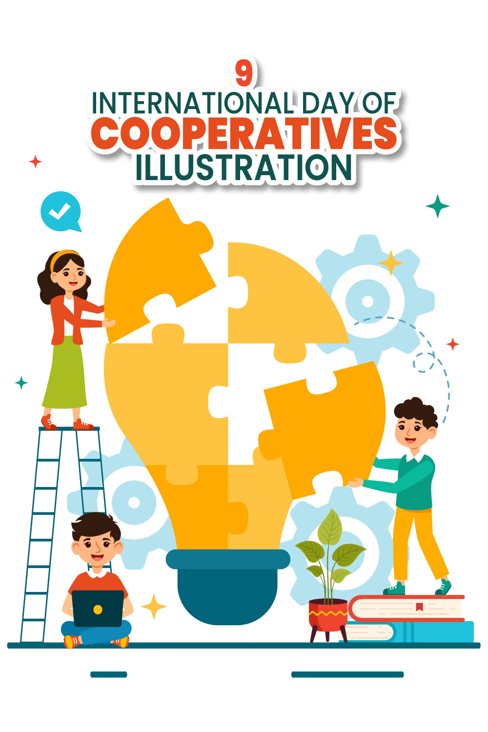 9 International Day of Cooperatives Illustration pinterest preview image.