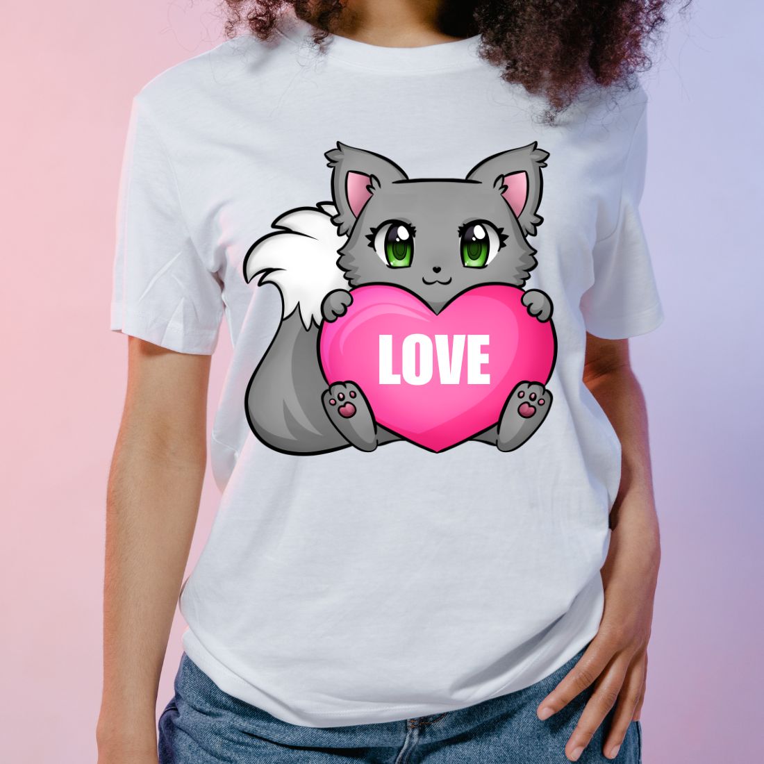 Cute Cat with heart - Love preview image.