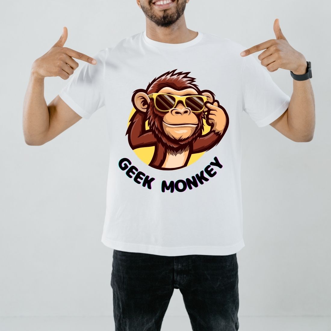 Cute Geek Monkey Design preview image.