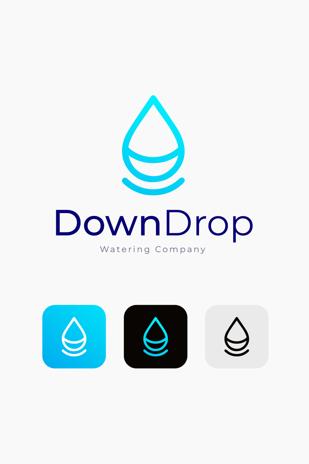 Down Drop Logo Design Template pinterest preview image.