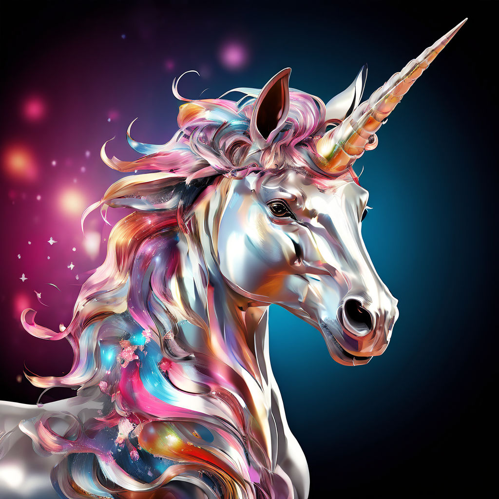 create different beautiful unicorn clip art abstract design in metal colour with considering funny 3 36
