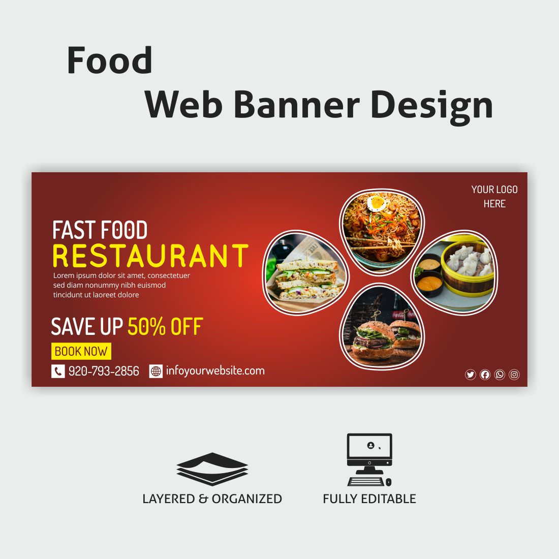 Food Web Banner Deisgn cover image.