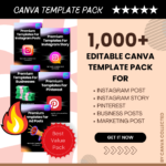 1000+ Canva Template Pack For Instagram Pinterest Business Posts - Social Media Template - Digital Download cover image.