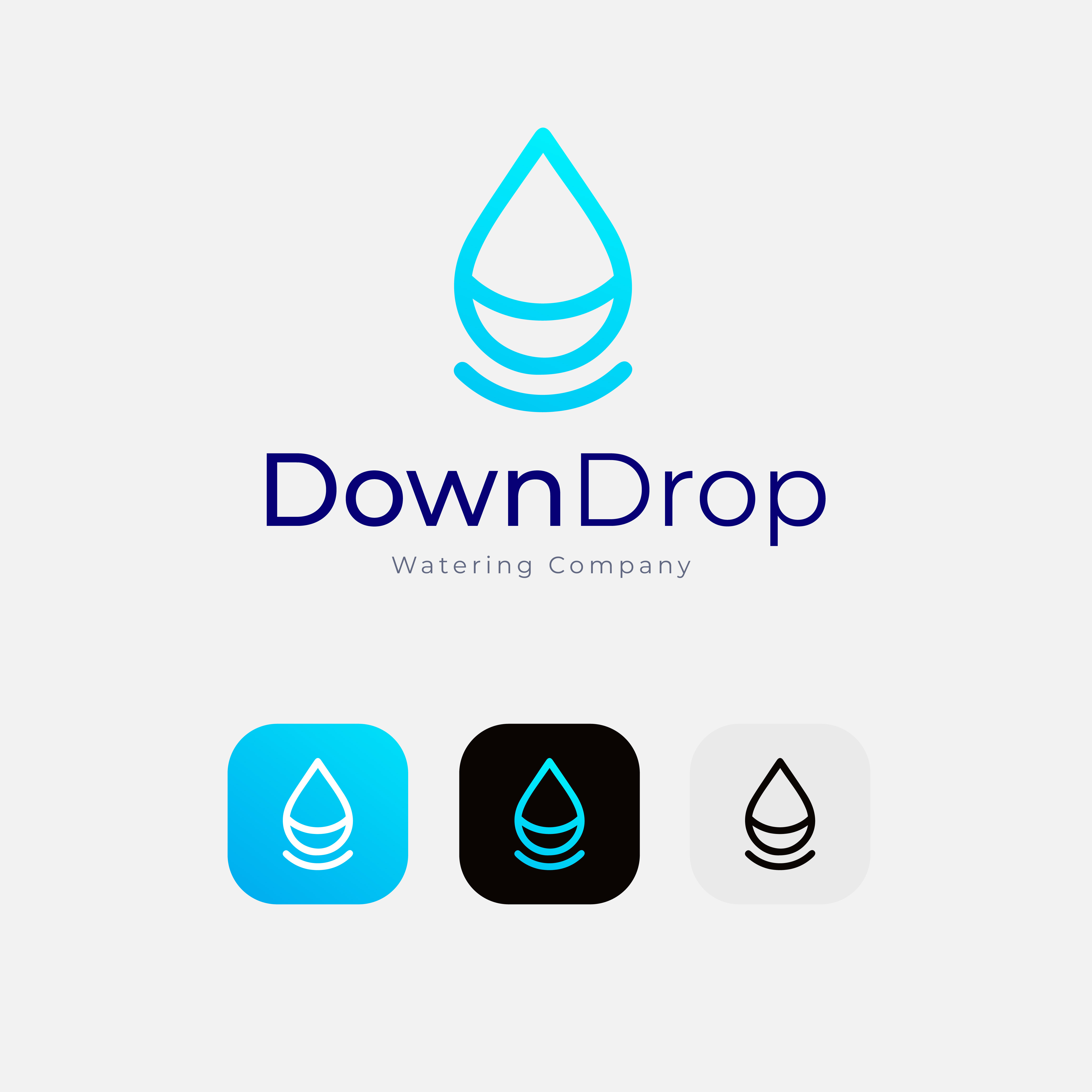 Down Drop Logo Design Template preview image.
